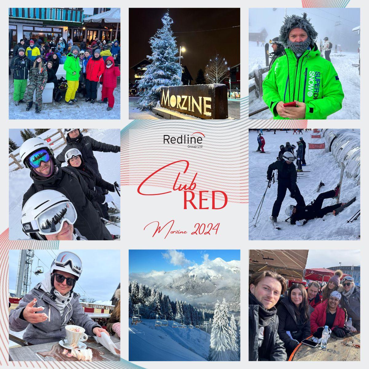 collage of people at  ski trip