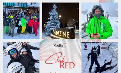 collage of people at  ski trip