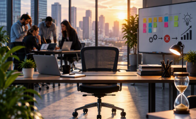 Empty desk in an office