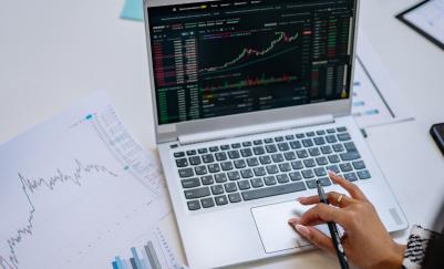 person hand touching a computer keyboard