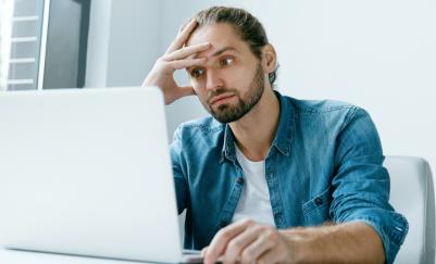 person stressed at work