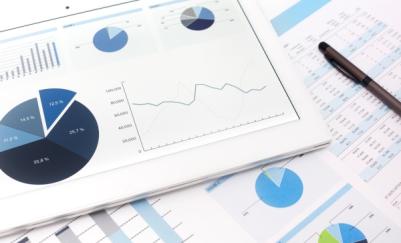 data shown through tables and pie charts